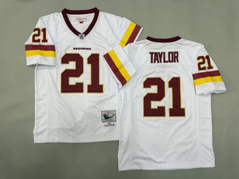 Men 2025 Washington Redskins #21 Taylor white Throwback Limited NFL Jersey style 001->washington redskins->NFL Jersey